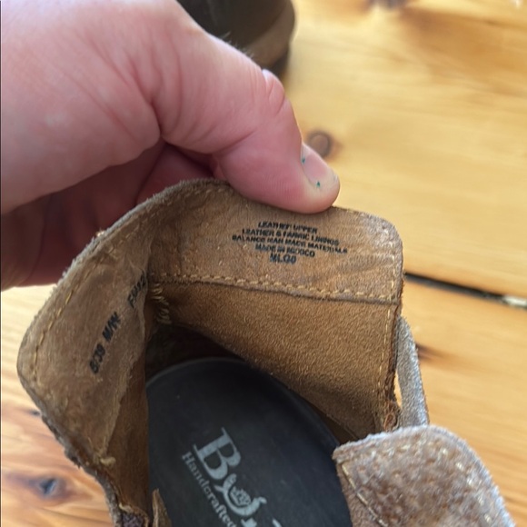 Born TarKiln brown suede leather ankle booties W 8 - Picture 3 of 7